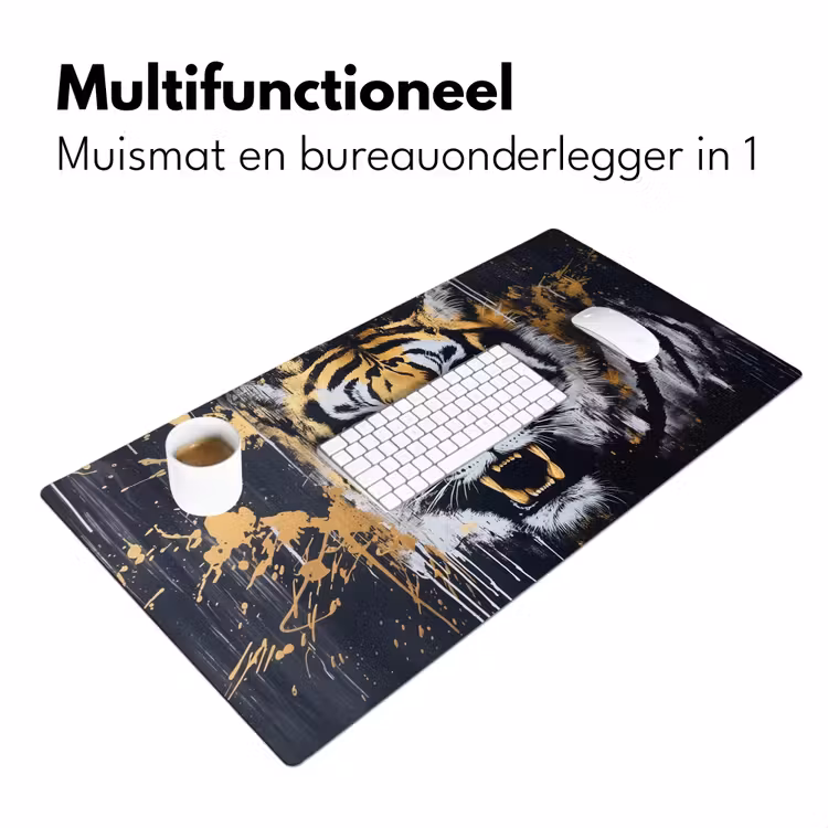 Bureau onderlegger - Tijger - Verfspatten - Goud — 6