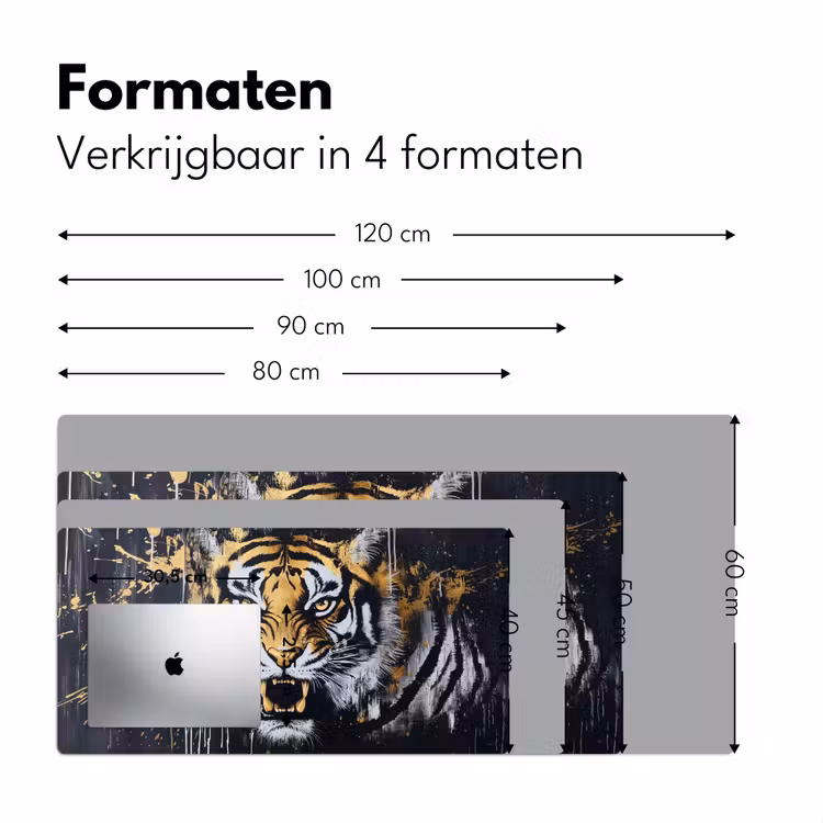 Bureau onderlegger - Tijger - Verfspatten - Goud — 7