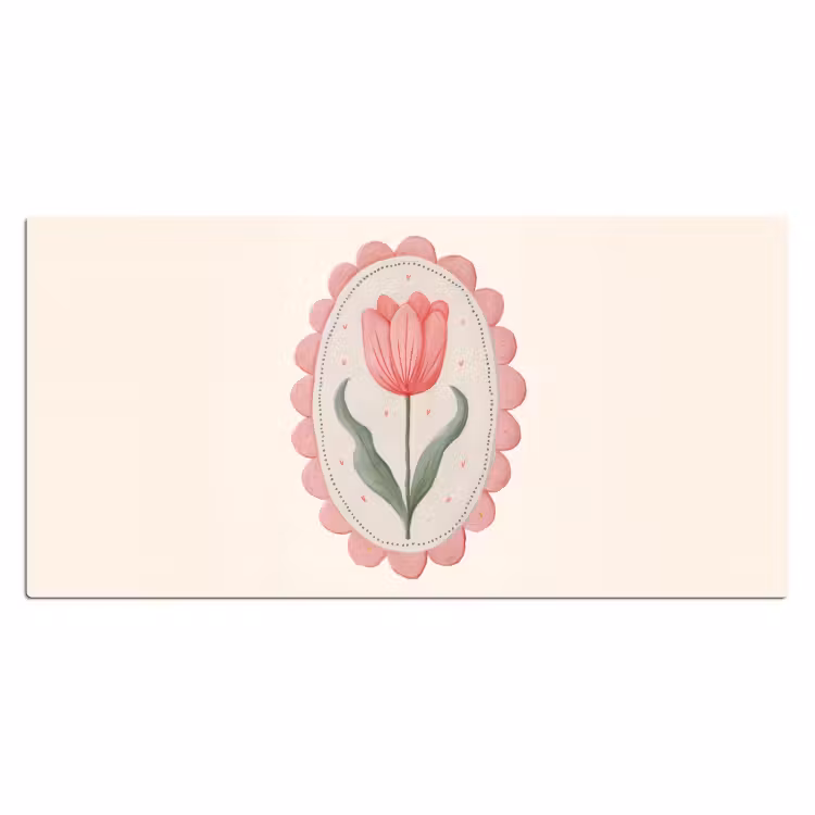 Bureau onderlegger - Tulp - Lijst - Ovaal - Illustratie — 1