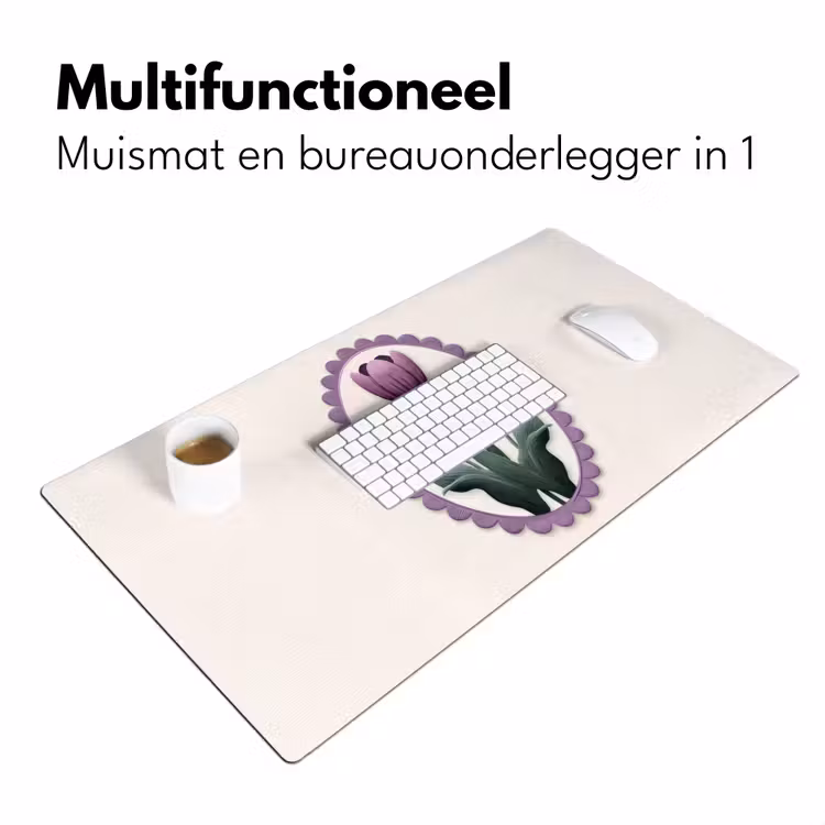 Bureau onderlegger - Tulpen - Paars - Lijst - Bladeren — 6