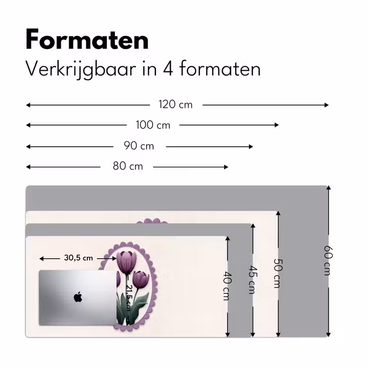 Bureau onderlegger - Tulpen - Paars - Lijst - Bladeren — 7