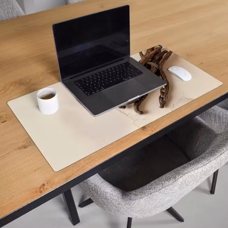 Bureau onderlegger - Vanille - Bloemen - Beige — 2