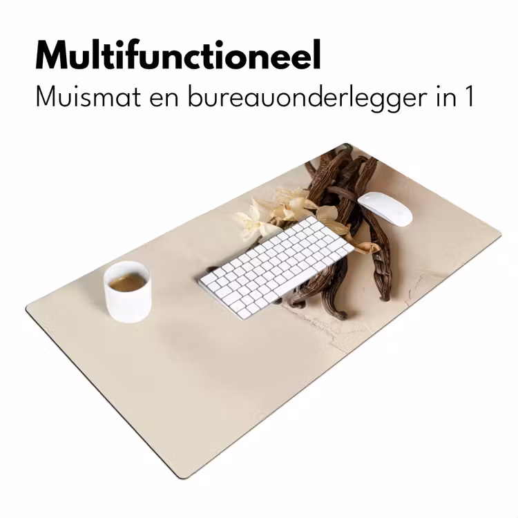 Bureau onderlegger - Vanille - Bloemen - Beige — 6
