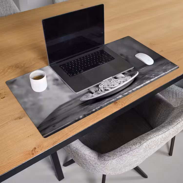 Bureau onderlegger - Varken - Schattig - Spaghetti - Zwart wit - Dier — 2