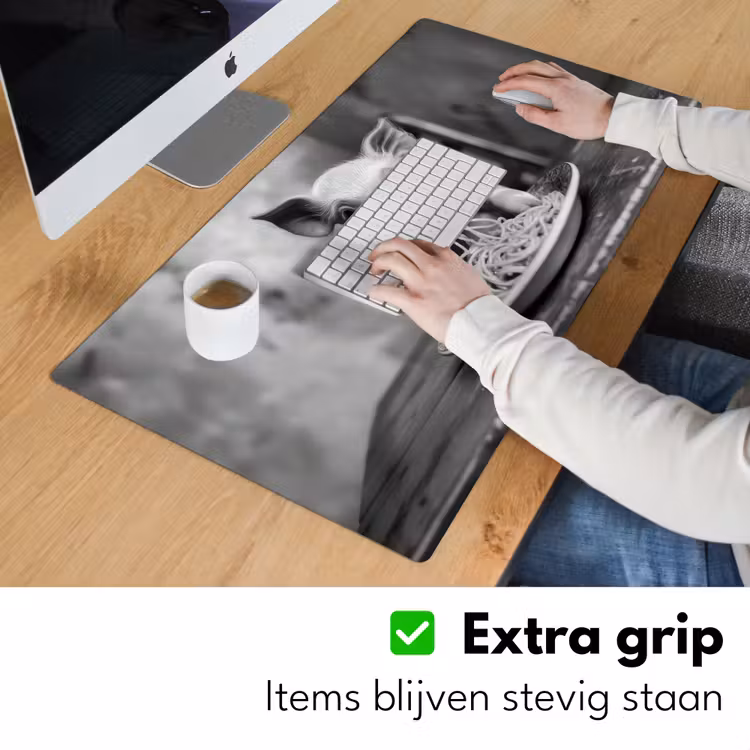 Bureau onderlegger - Varken - Schattig - Spaghetti - Zwart wit - Dier — 5