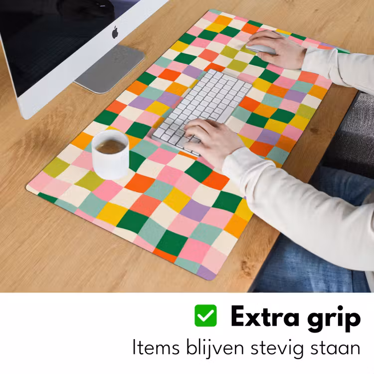 Bureau onderlegger - Vierkanten - Kleurrijk - Golvend — 5