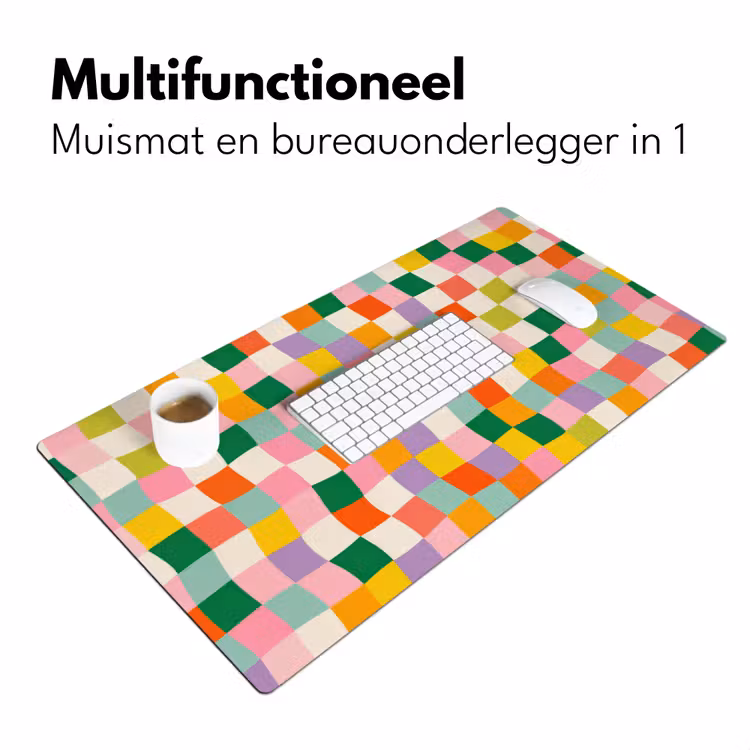 Bureau onderlegger - Vierkanten - Kleurrijk - Golvend — 6