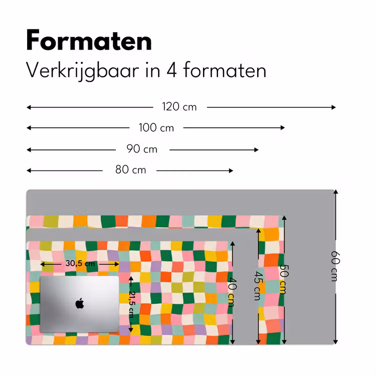 Bureau onderlegger - Vierkanten - Kleurrijk - Golvend — 7