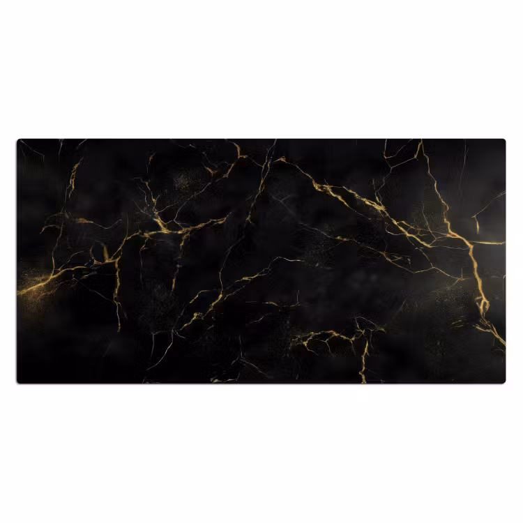 Bureau onderlegger - Zwart marmer - Gouden aders - Klassiek — 1