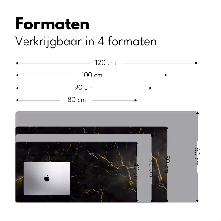 Bureau onderlegger - Zwart marmer - Gouden aders - Klassiek — 7