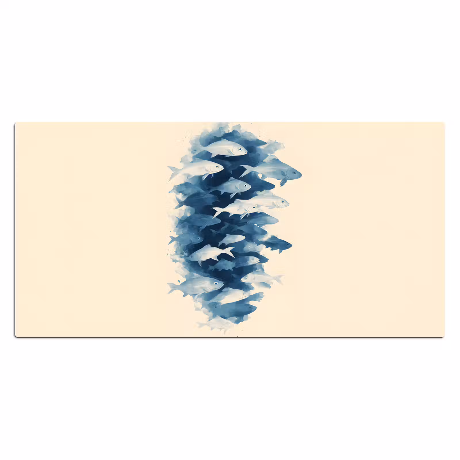 Bureau onderlegger - Vissen - Minimalistisch - Blauw — 1