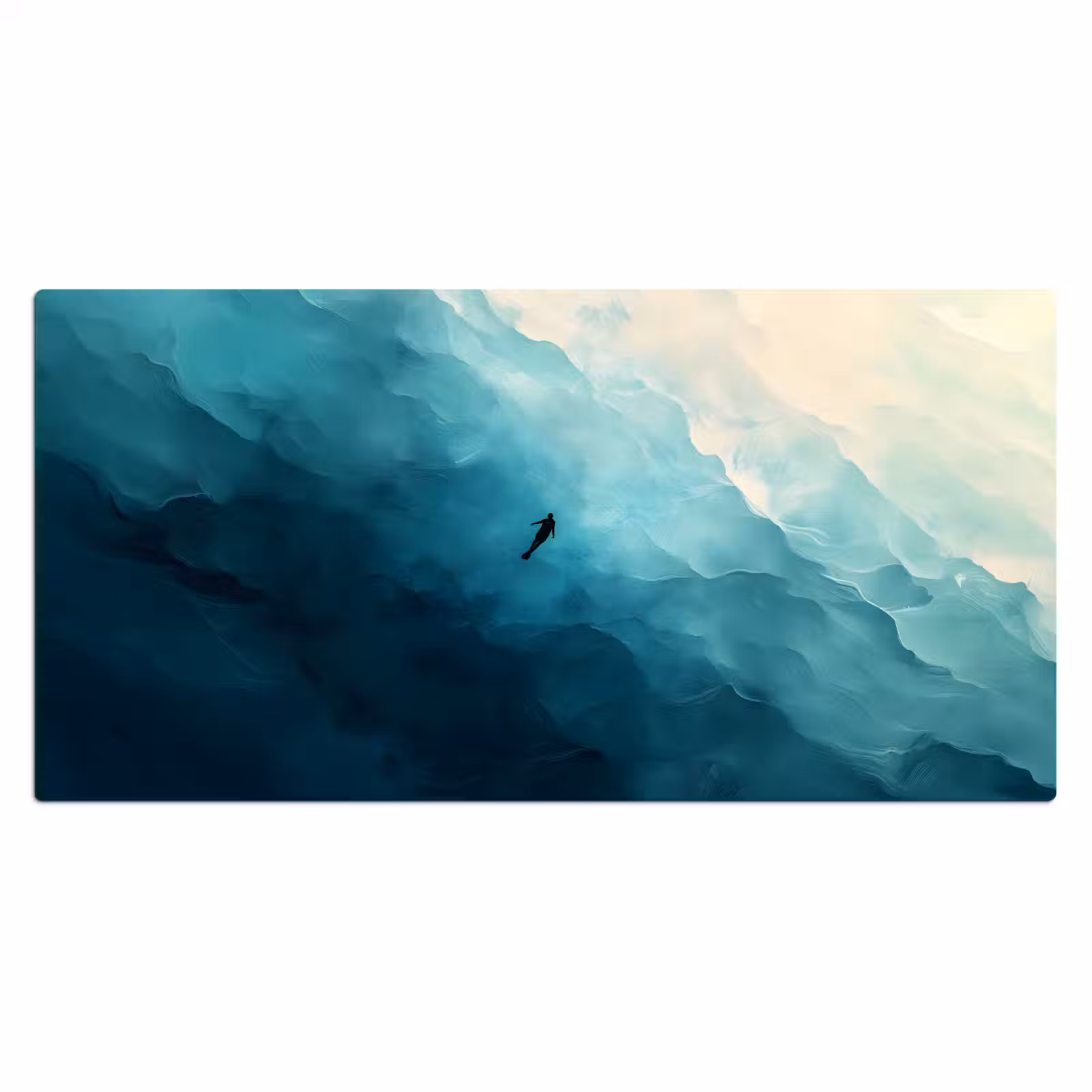 Bureau onderlegger - Zee - Silhouet - Abstract - Blauw — 1