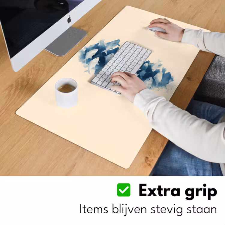 Bureau onderlegger - Vissen - Minimalistisch - Blauw — 5