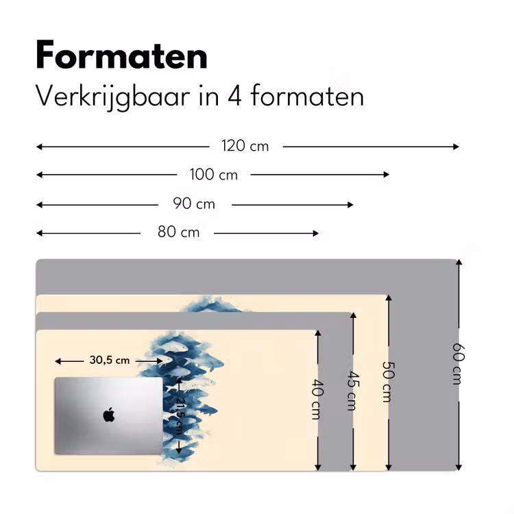 Bureau onderlegger - Vissen - Minimalistisch - Blauw — 7