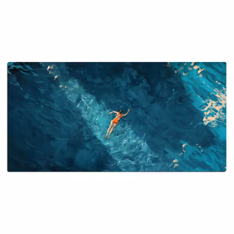 Bureau onderlegger - Vrouw - Water - Bikini - Oranje — 1
