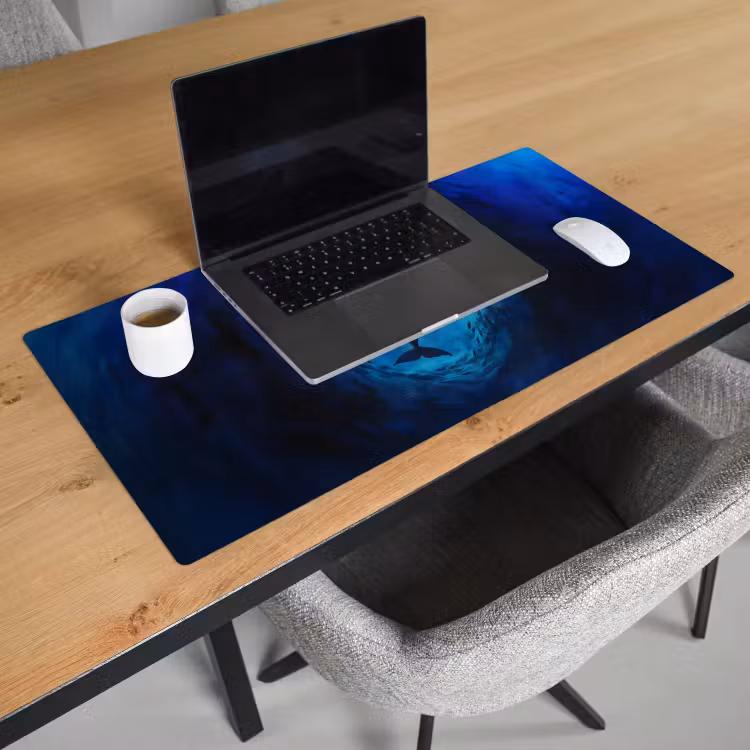 Bureau onderlegger - Walvis - Vissen - Donkerblauw — 2