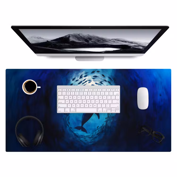Bureau onderlegger - Walvis - Vissen - Donkerblauw — 3