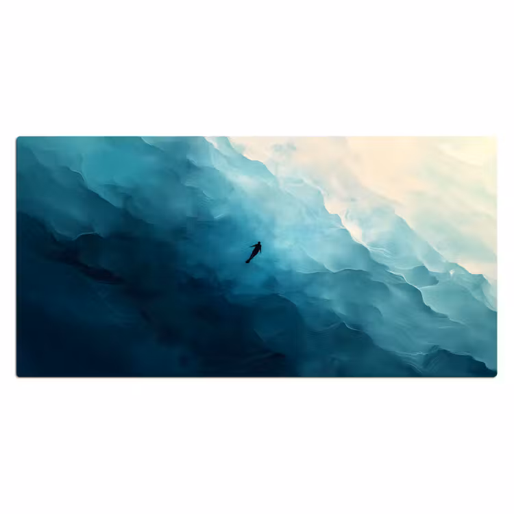 Bureau onderlegger - Zee - Silhouet - Abstract - Blauw — 1