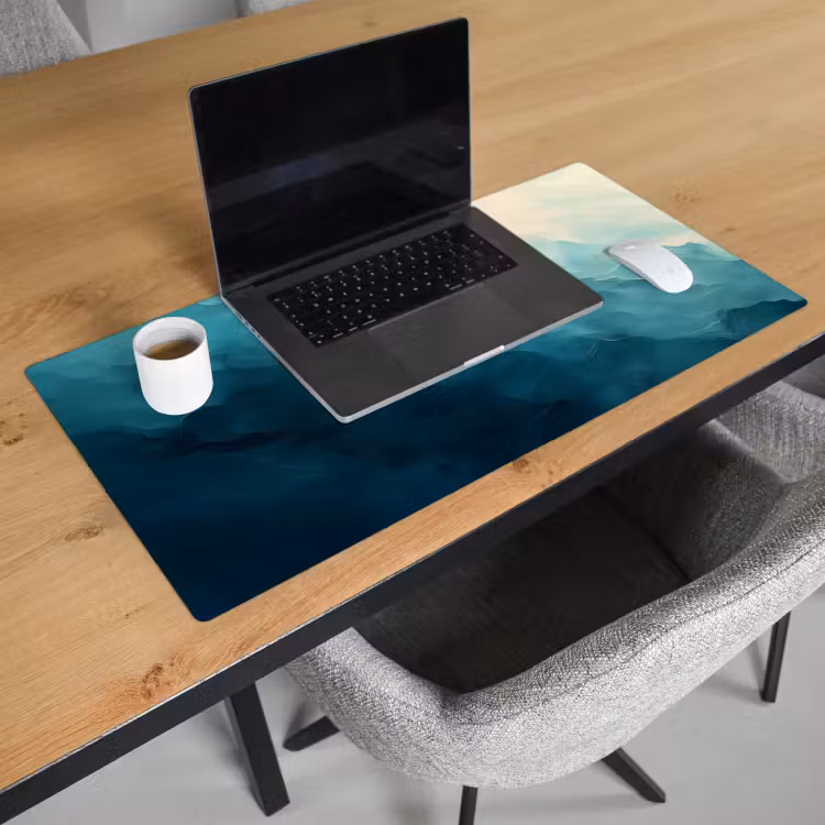 Bureau onderlegger - Zee - Silhouet - Abstract - Blauw — 2