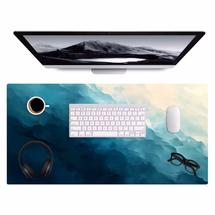 Bureau onderlegger - Zee - Silhouet - Abstract - Blauw — 3