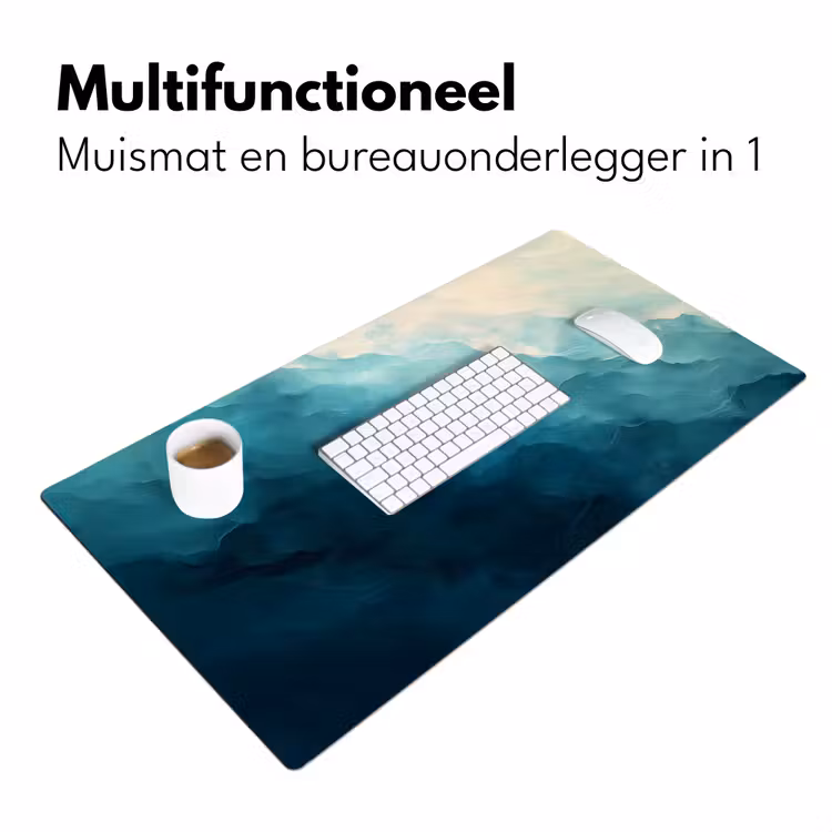Bureau onderlegger - Zee - Silhouet - Abstract - Blauw — 6