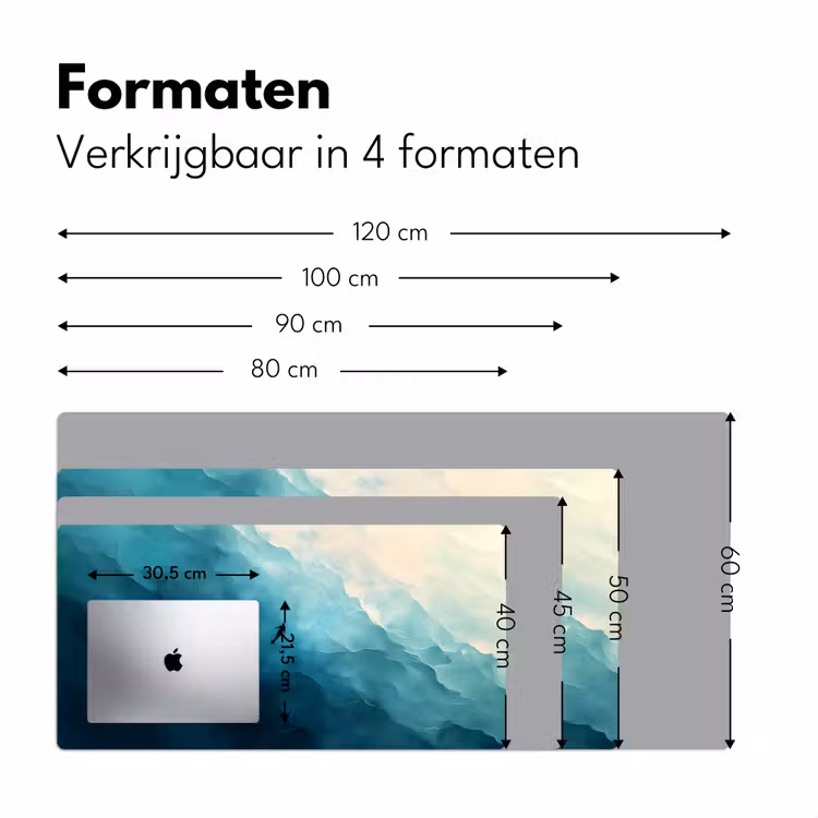 Bureau onderlegger - Zee - Silhouet - Abstract - Blauw — 7