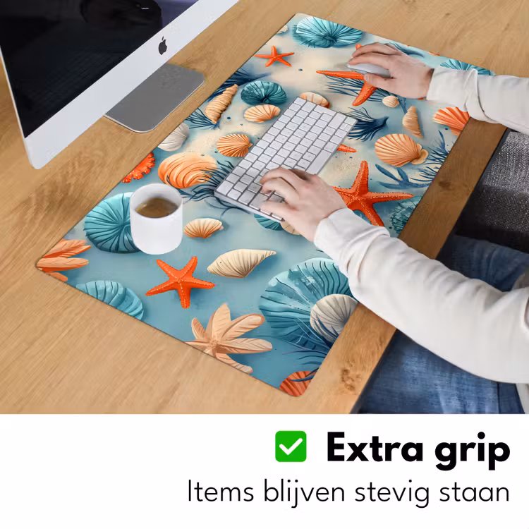 Bureau onderlegger - Zeesterren - Schelpen - Illustratie - Zand — 5