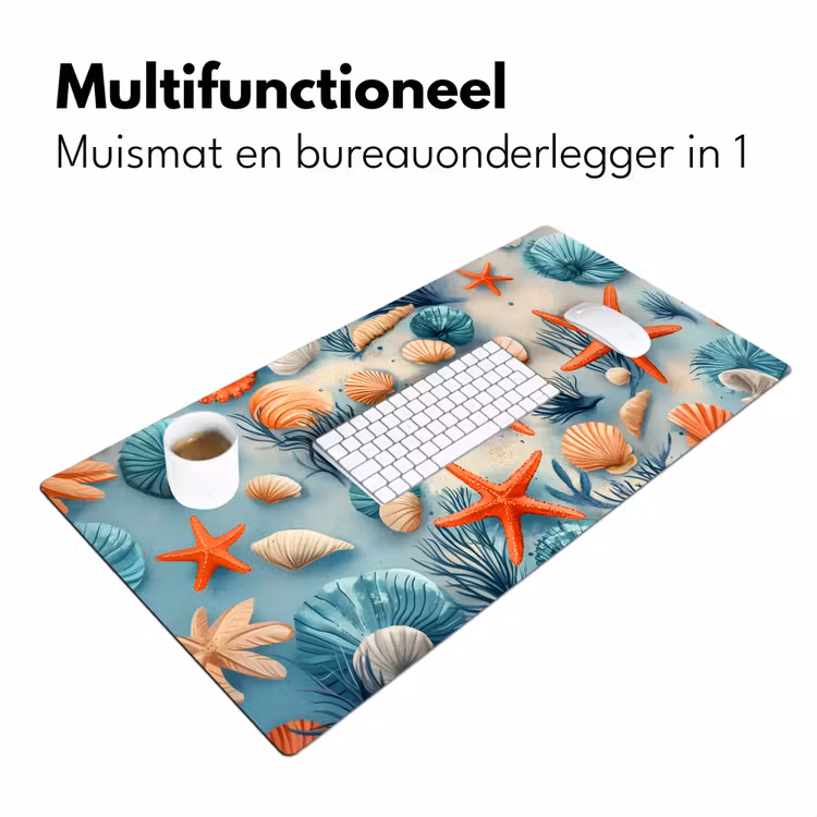 Bureau onderlegger - Zeesterren - Schelpen - Illustratie - Zand — 6