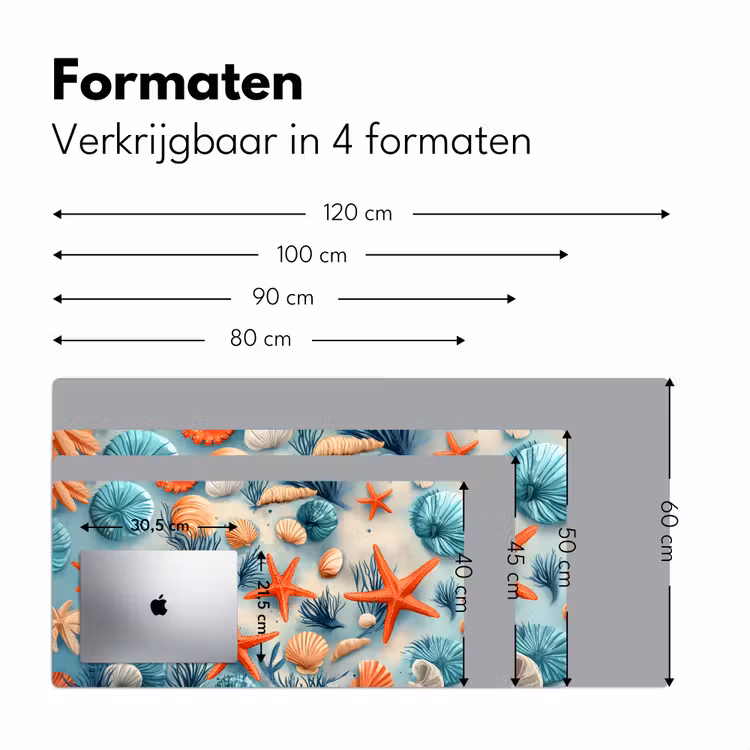 Bureau onderlegger - Zeesterren - Schelpen - Illustratie - Zand — 7
