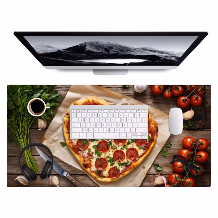 Bureau onderlegger - Pizza - Hart - Pepperoni - Tomaat — 3