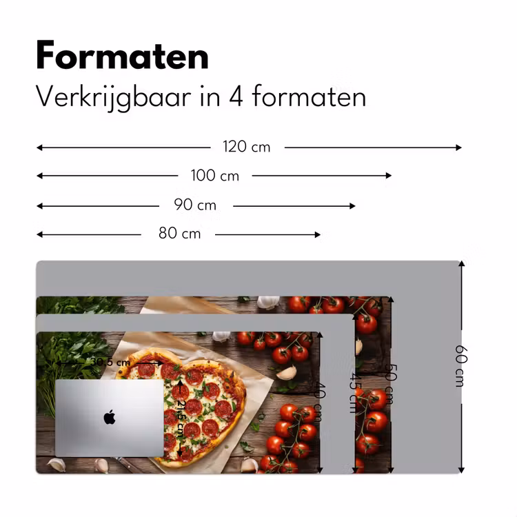 Bureau onderlegger - Pizza - Hart - Pepperoni - Tomaat — 7