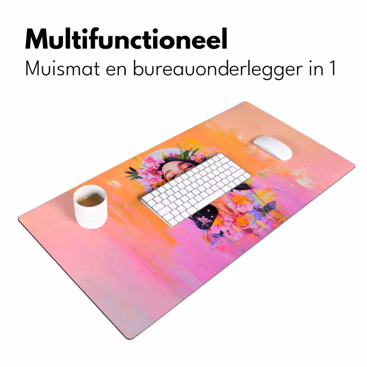 Bureau onderlegger - Portret - Bloemenkroon - Vrouw — 6