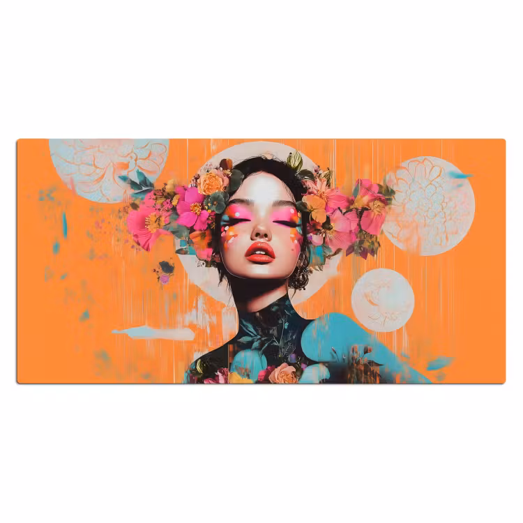 Bureau onderlegger - Portret - Vrouw - Abstract - Bloemen — 1