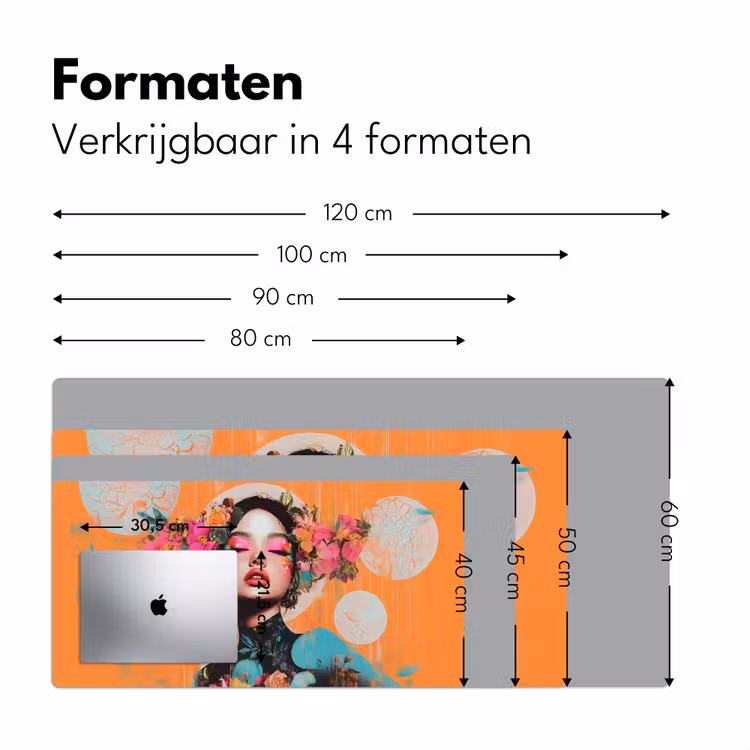 Bureau onderlegger - Portret - Vrouw - Abstract - Bloemen — 7