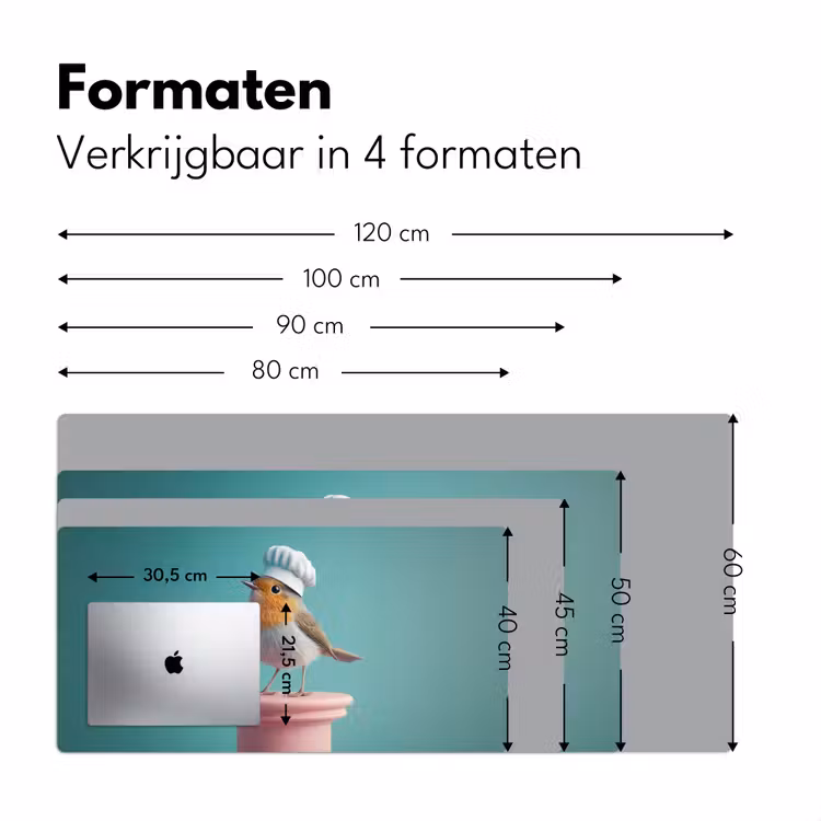 Bureau onderlegger - Roodborstje - Vogel - Koksmuts - Sokkel — 7