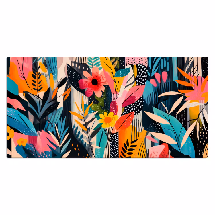 Bureau onderlegger - Schilderij - Abstract - Bloemen - Roze — 1