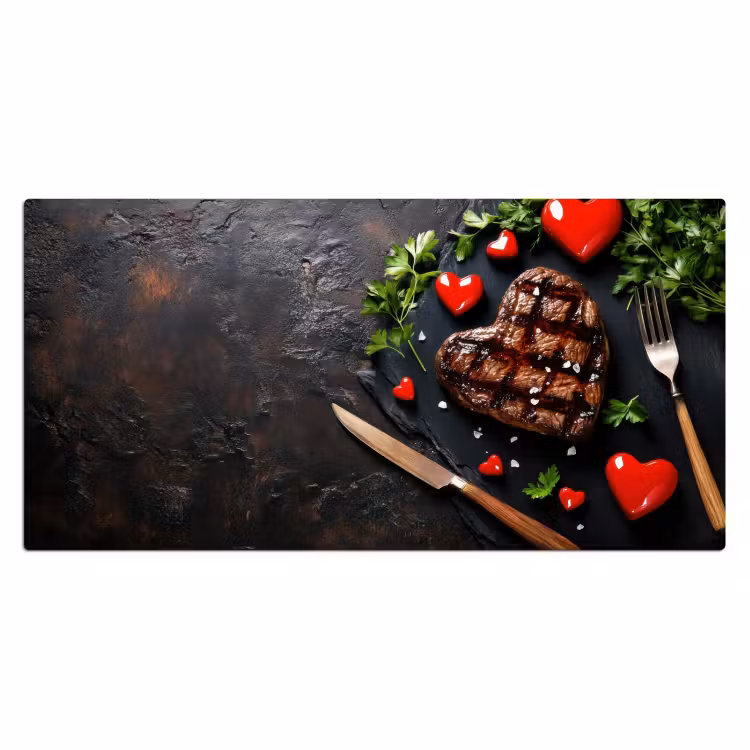 Bureau onderlegger - Steak - Hart - Bestek — 1