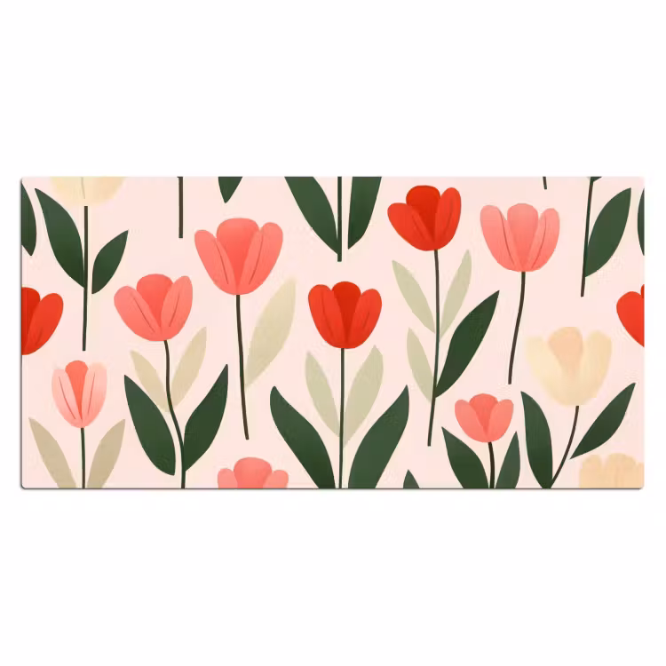 Bureau onderlegger - Tulpen - Modern - Roze — 1