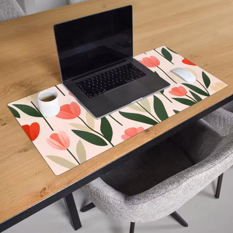 Bureau onderlegger - Tulpen - Modern - Roze — 2