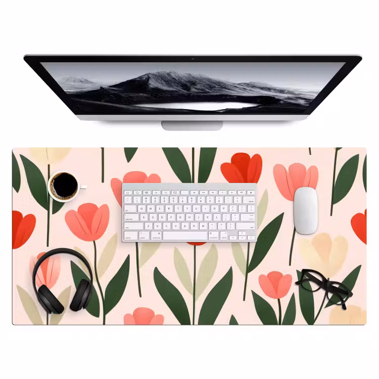 Bureau onderlegger - Tulpen - Modern - Roze — 3