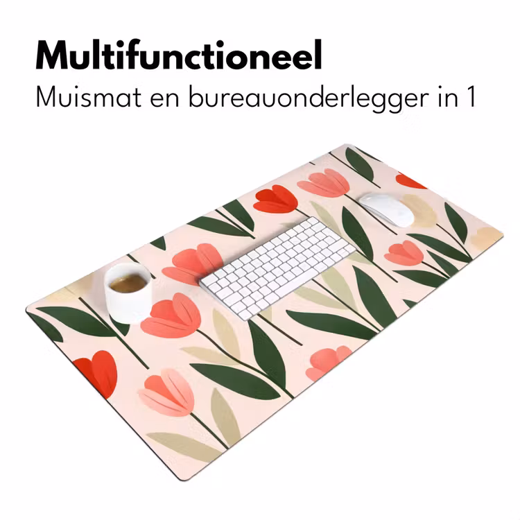 Bureau onderlegger - Tulpen - Modern - Roze — 6