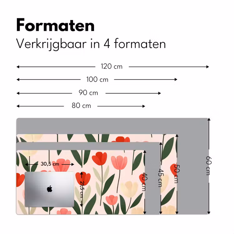 Bureau onderlegger - Tulpen - Modern - Roze — 7