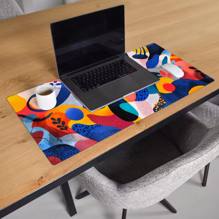 Bureau onderlegger - Vormen - Abstract - Stippels - Blauw — 2