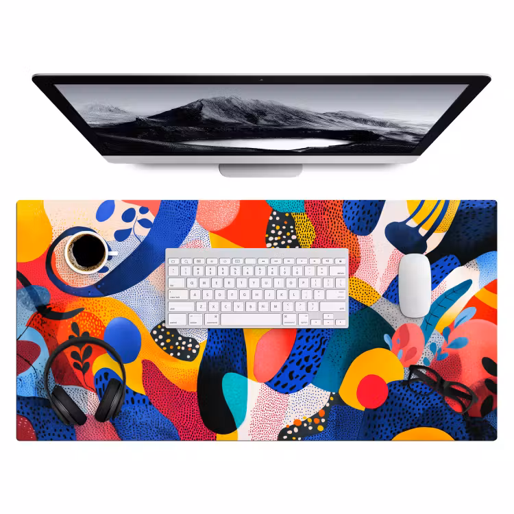 Bureau onderlegger - Vormen - Abstract - Stippels - Blauw — 3