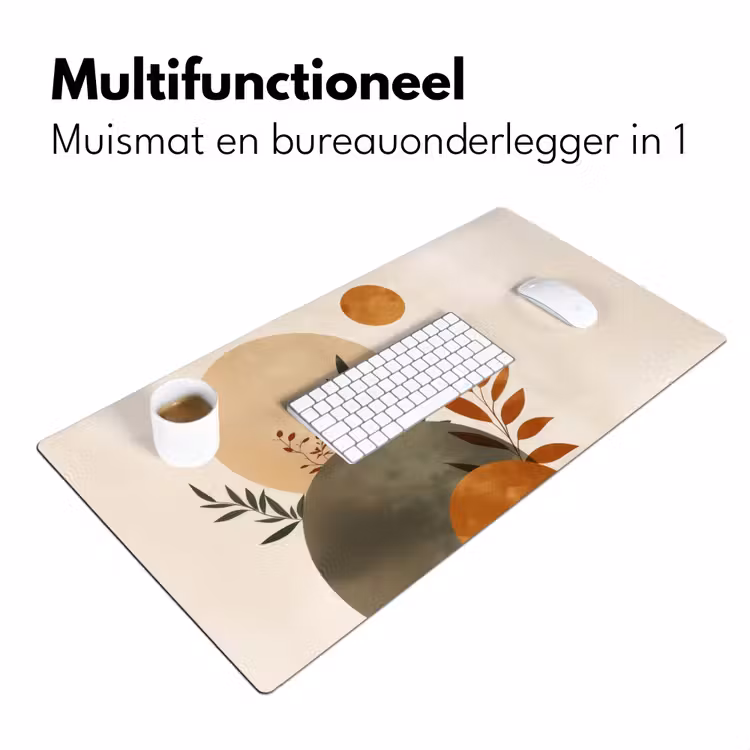 Bureau onderlegger - Vormen - Rond - Bladeren - Beige — 6