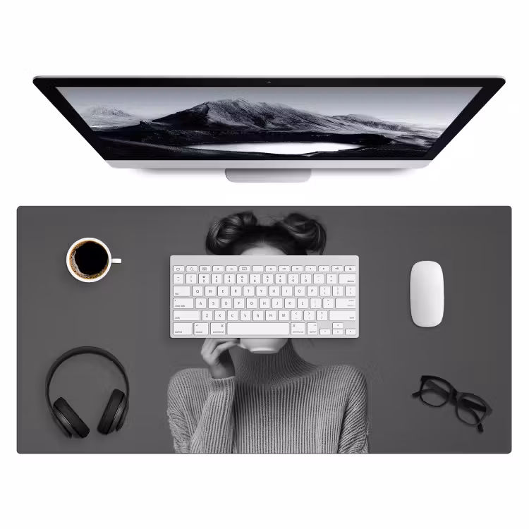 Bureau onderlegger - Vrouw - Koffie - Zwart - Wit — 3