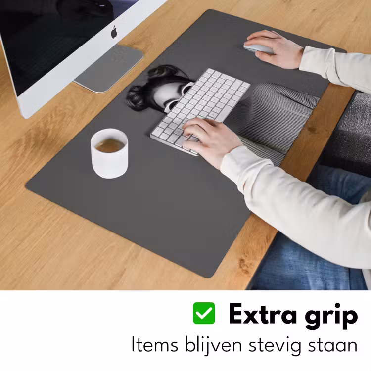 Bureau onderlegger - Vrouw - Koffie - Zwart - Wit — 5