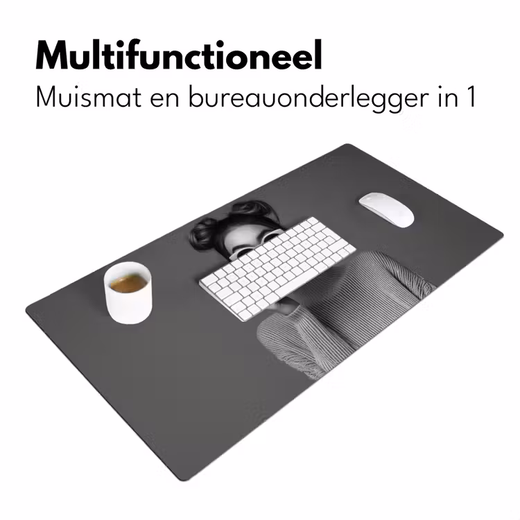 Bureau onderlegger - Vrouw - Koffie - Zwart - Wit — 6