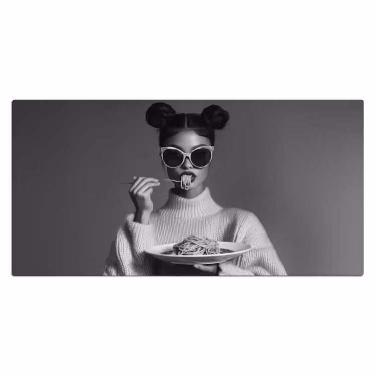 Bureau onderlegger - Vrouw - Pasta - Zonnebril — 1