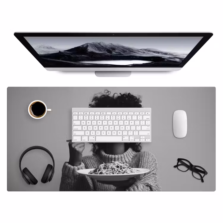 Bureau onderlegger - Vrouw - Pasta - Zwart - Wit — 3